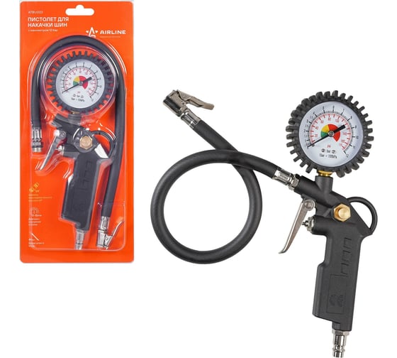 Изображение товара Пистолет для накачки шин с манометром Airline 12BAR ATBU003