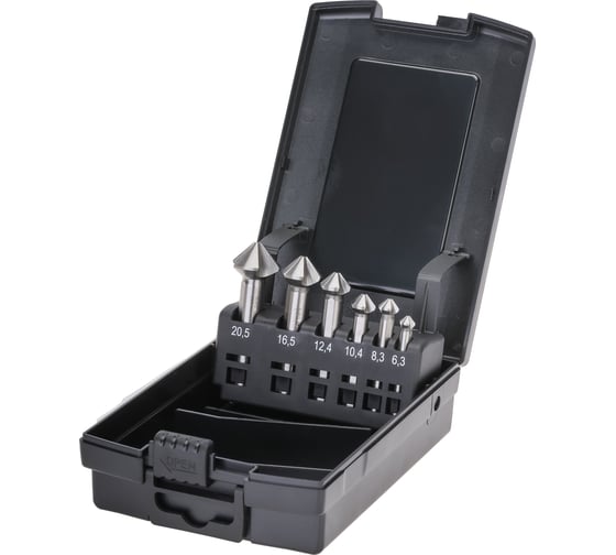 Изображение товара Набор зенковок 6 шт, 6.3-20.5 мм, HSSE, 90 градусов RUKO 102790ERO