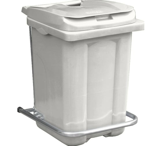 Изображение товара Мусорный контейнер Дигрус 60 л с педалью, белый 22.С29-Б/Д