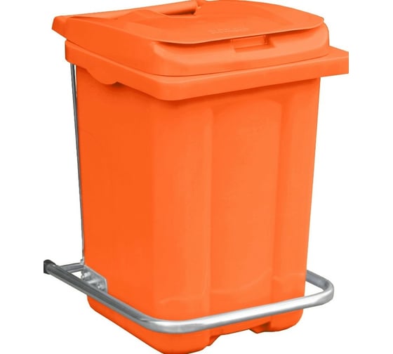 Изображение товара Мусорный контейнер Дигрус 60 л., с педалью, оранжевый 22.С29-О/Д