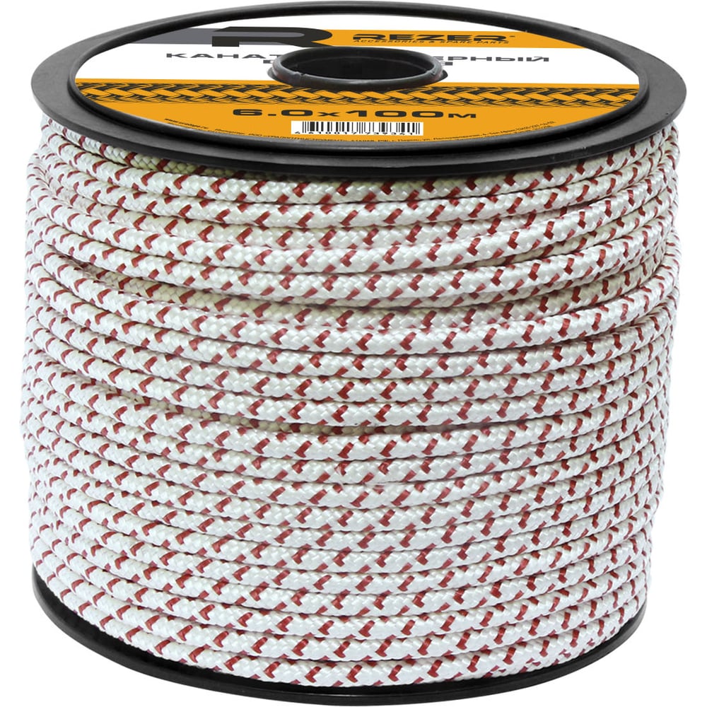 Изображение товара Канат запускной 6 мм 100 м Rezer надежный шнур для грузоподъемных работ