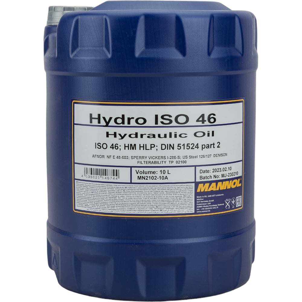 Изображение товара Гидравлическое масло HYDRO ISO 46 10 л MANNOL для гидравлики