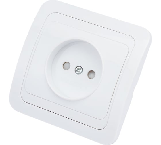 Изображение товара Одноместная розетка UNIVersal Валери без заземления, скрытой установки, защитные шторки, 16А, 220В, белая еврослот В0022x