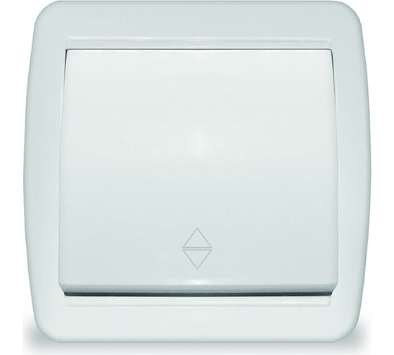Изображение товара Одноклавишный проходной выключатель UNIVersal Клио IP44, открытой устанвоки, 10А, 220В, белый еврослот К2230