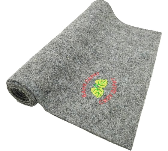 Изображение товара Подстилка ковёр Бацькина Баня Скрутка для бани с вышивкой в ассортименте, серый, 145x50 см 11104