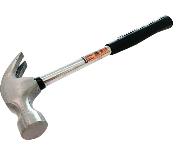 Изображение товара Молоток-гвоздодер Спец ПРОМО 450 г, металлическая рукоять с резиновой накладкой СПЕЦ-3613