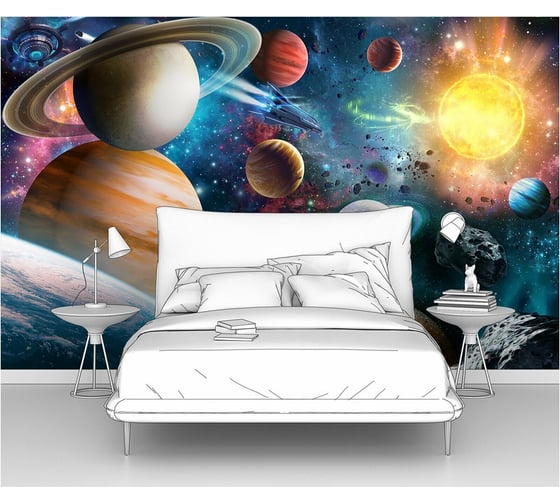 Изображение товара Фотообои "Космос - мир цветных планет солнечной системы" 160x100 ШxВ ООО Первое ателье pw141457-1