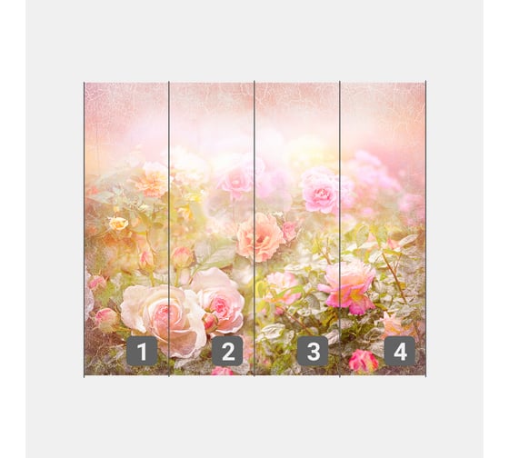 Изображение товара Фотообои цветы розы "Розовые кусты в солнечном свете" 400x335 ШxВ ООО Первое ателье pw143051-4