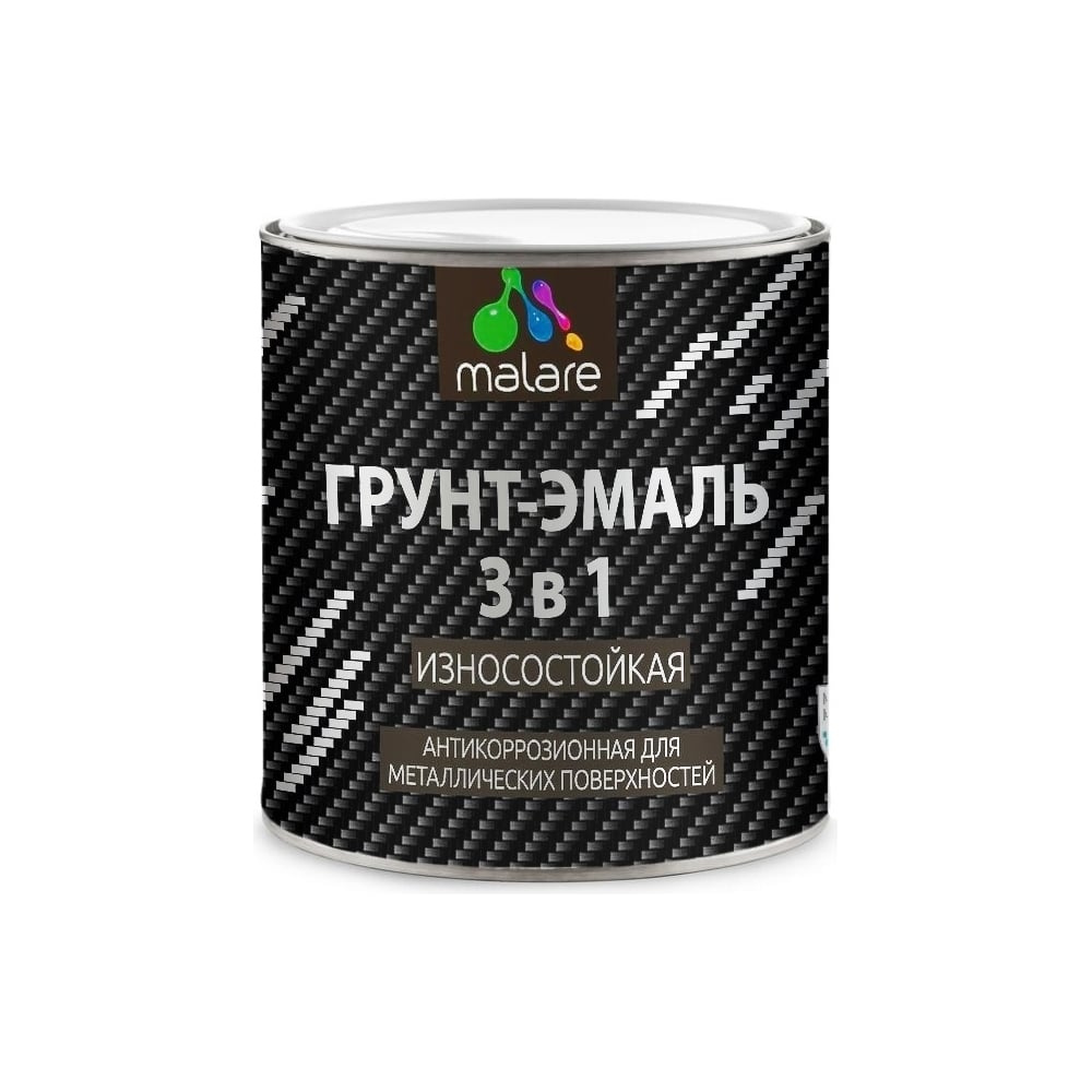 Изображение товара Грунт-Эмаль MALARE 3 в 1 по ржавчине полуматовая 0.9 кг красно-коричневый