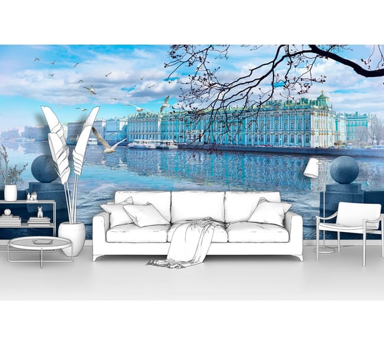Изображение товара Фотообои город "Вид на Эрмитаж" 400x200 ШxВ ООО Первое ателье pw97404