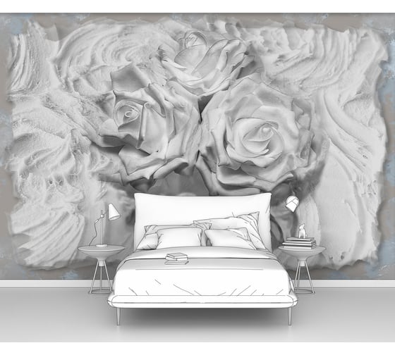 Изображение товара Фотообои 3d абстракции цветы "Розы из гипса" 400x270 ШxВ ООО Первое ателье pw97367