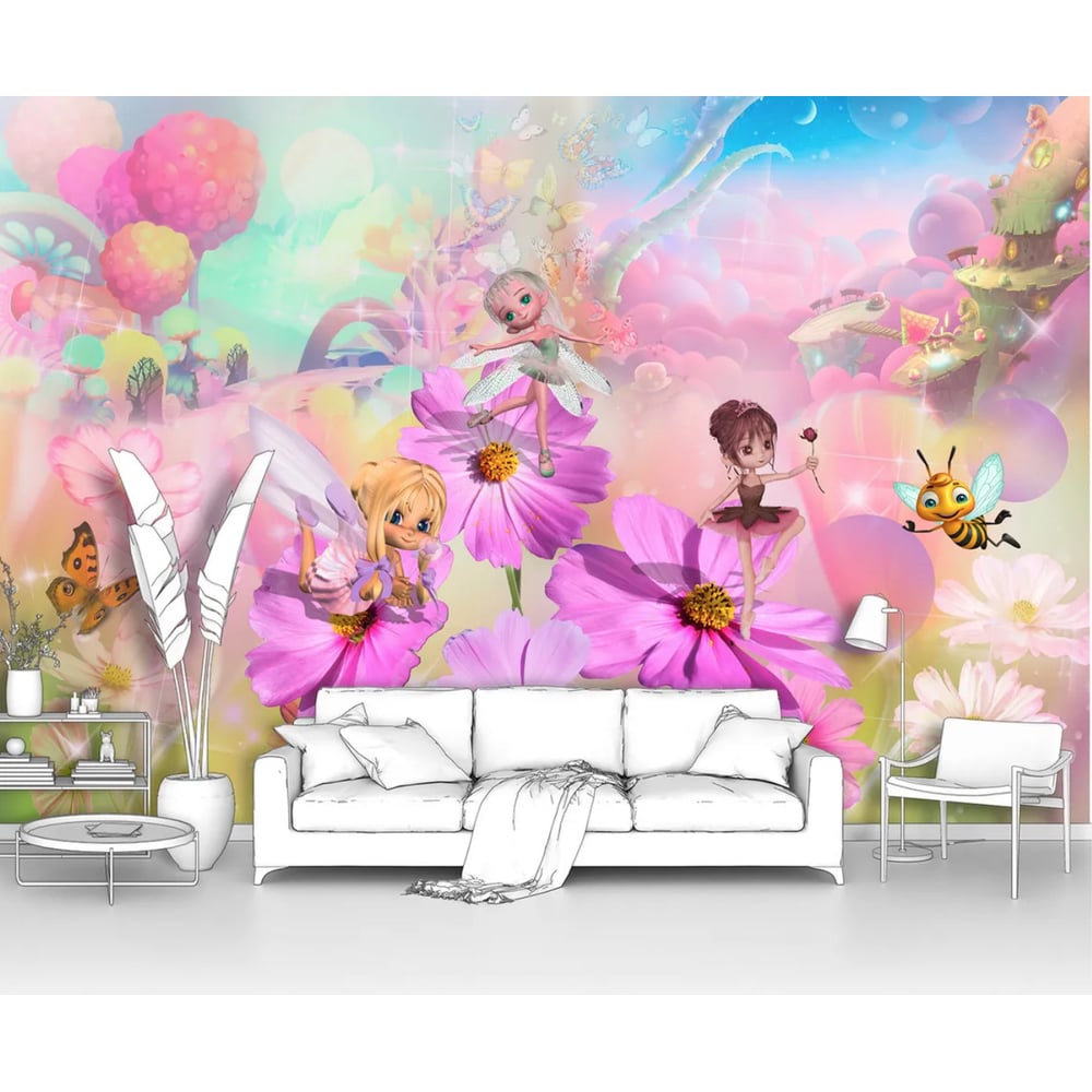 Изображение товара Фотообои Цветочные феи на поляне 300x205 см от Первое ателье