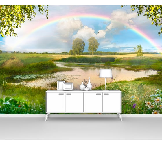 Изображение товара Фотообои природа "Радуга над речкой" 400x270 ШxВ ООО Первое ателье pw94739