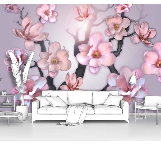 Изображение товара Фотообои цветы сакура "Цветение розовой сакуры" 300x205 ШxВ ООО Первое ателье pw68382-3