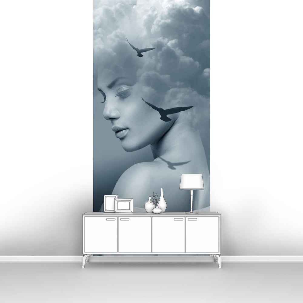 Изображение товара Фотообои абстракции Красивая женщина и небо 100x260 см флизелин винил