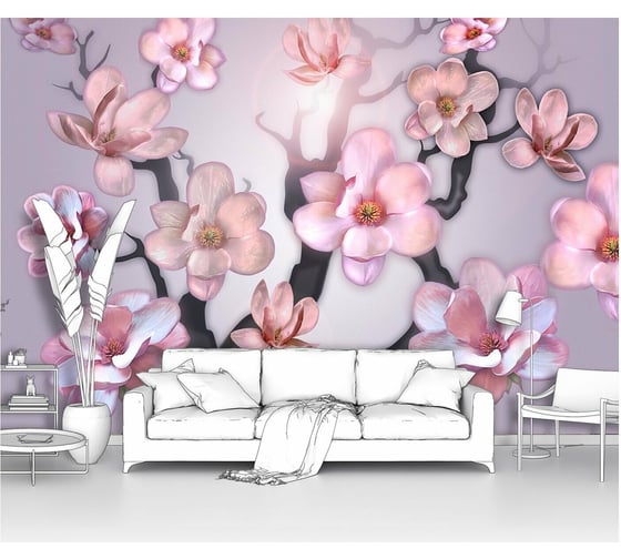 Изображение товара Фотообои цветы сакура "Цветение розовой сакуры" 200x130 ШxВ ООО Первое ателье pw68382-2