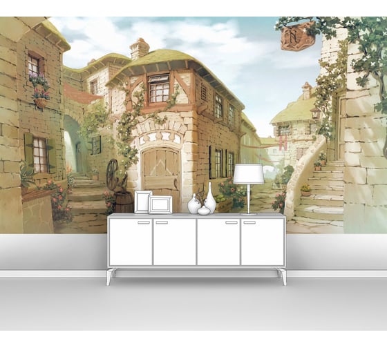 Изображение товара Фотообои город "Солнечная улочка в старой Италии" 185x100 ШxВ ООО Первое ателье pw78599-1