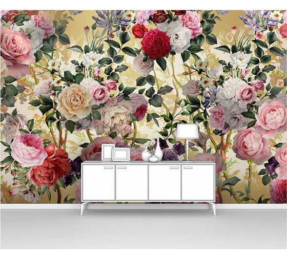 Изображение товара Фотообои цветы "Разноцветные розы" 200x130 ШxВ ООО Первое ателье pw78620-2