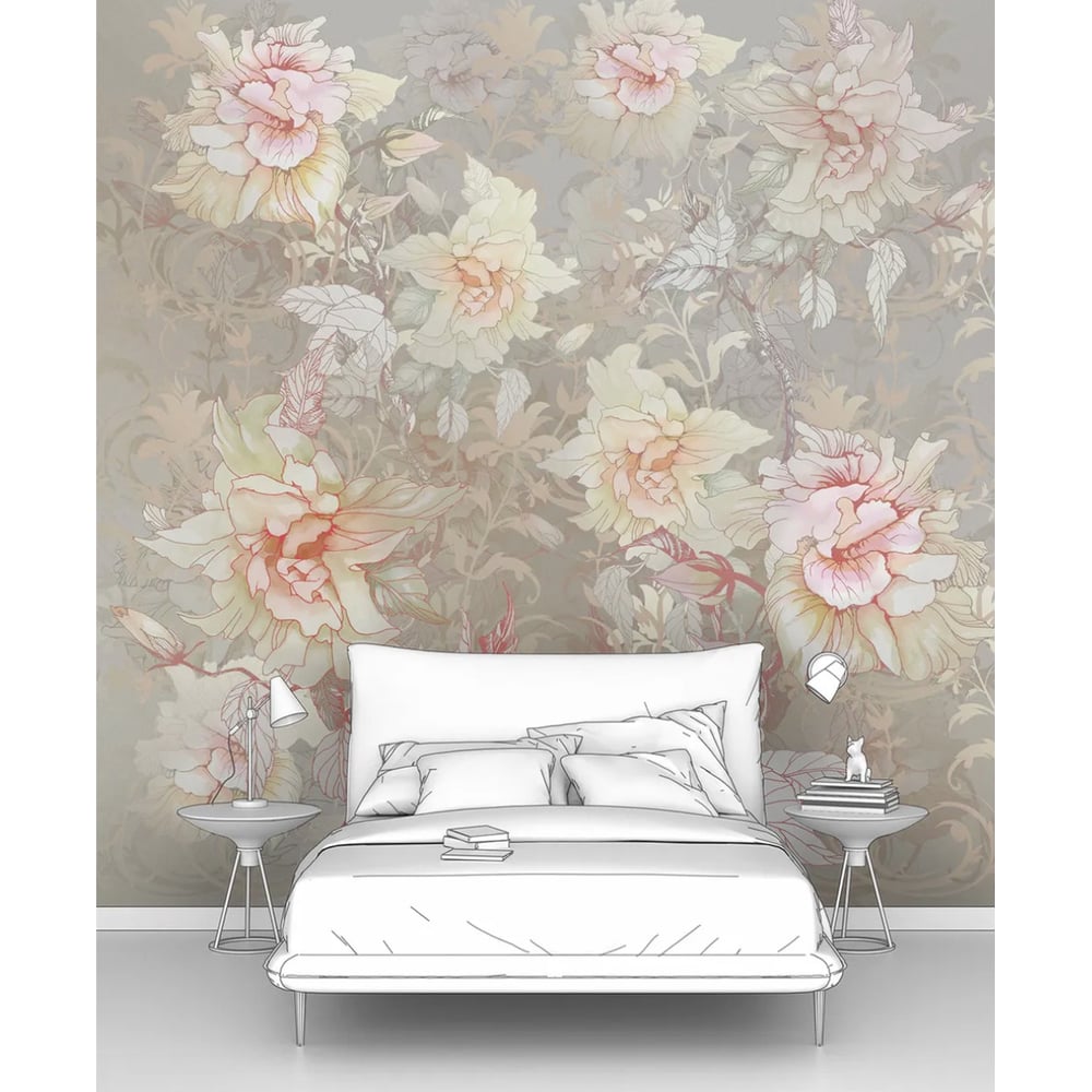 Изображение товара Фотообои абстракции цветы Цветочный фон в пастельных тонах 200x200 см