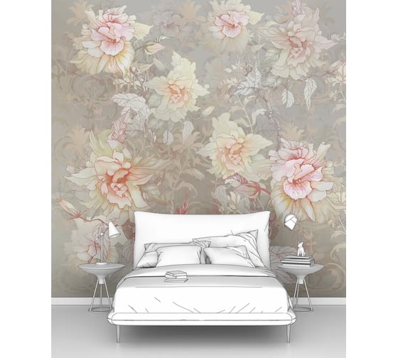 Изображение товара Фотообои абстракции цветы "Цветочный фон в пастельных тонах" 200x200 ШxВ ООО Первое ателье pw94735-2