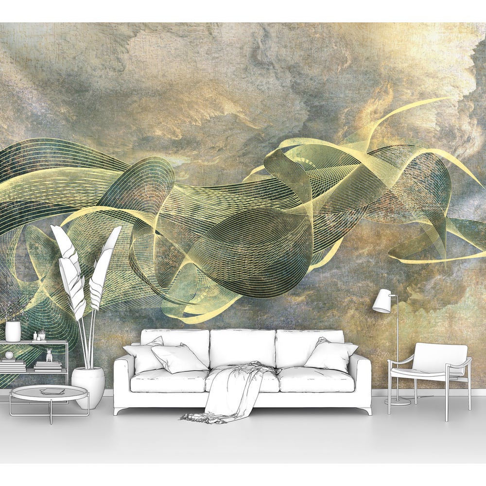 Изображение товара Фотообои 3d Абстракция из волнистых полос 400x300 мм стильное оформление интерьера