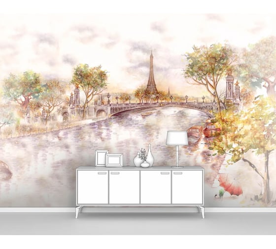 Изображение товара Фотообои город "Париж в акварели" 200x140 ШxВ ООО Первое ателье pw97363-2