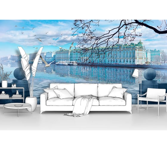 Изображение товара Фотообои город "Вид на Эрмитаж" 200x100 ШxВ ООО Первое ателье pw97404-2