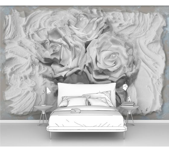 Изображение товара Фотообои 3d абстракции цветы "Розы из гипса" 200x130 ШxВ ООО Первое ателье pw97367-2