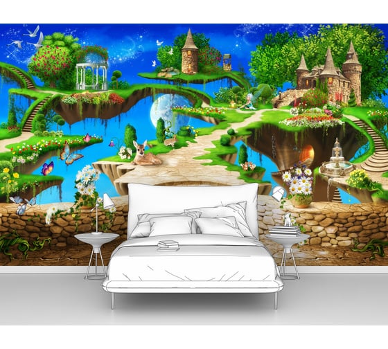 Изображение товара Фотообои "Мир эльфов на парящем острове" 200x125 ШxВ ООО Первое ателье pw72278-2