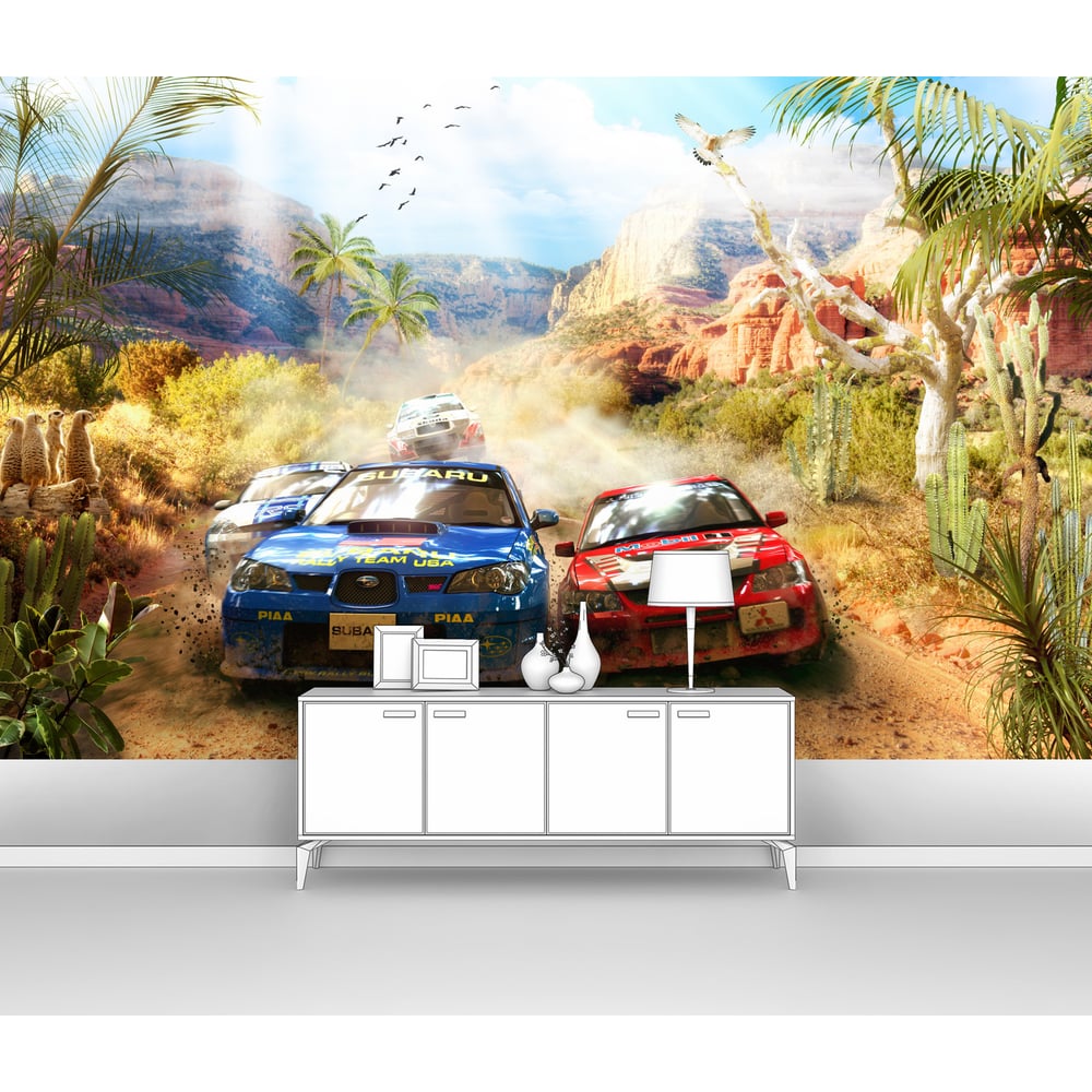 Изображение товара Фотообои машина "Гонки тачек по дорогам в древних горах " 400x250 ШxВ ООО Первое ателье pw72275-4