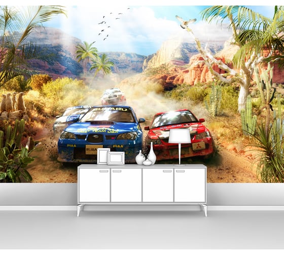 Изображение товара Фотообои машина "Гонки тачек по дорогам в древних горах" 300x190 ШxВ ООО Первое ателье pw72275-3