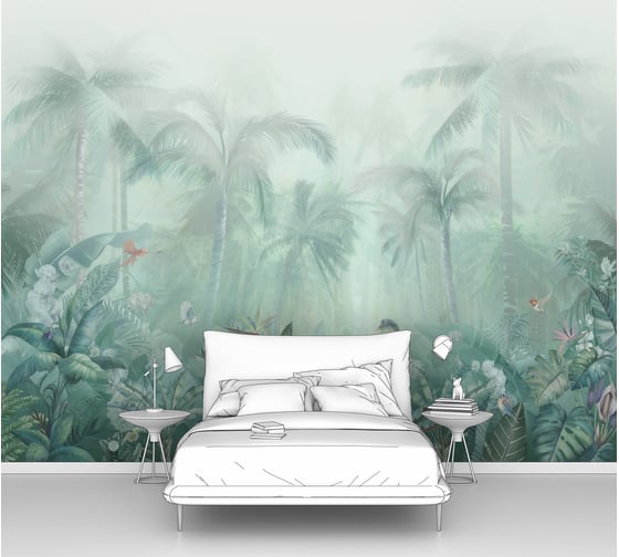 Изображение товара Фотообои лес в тумане "Джунгли в тумане" 200x150 ШxВ ООО Первое ателье pw141393-2