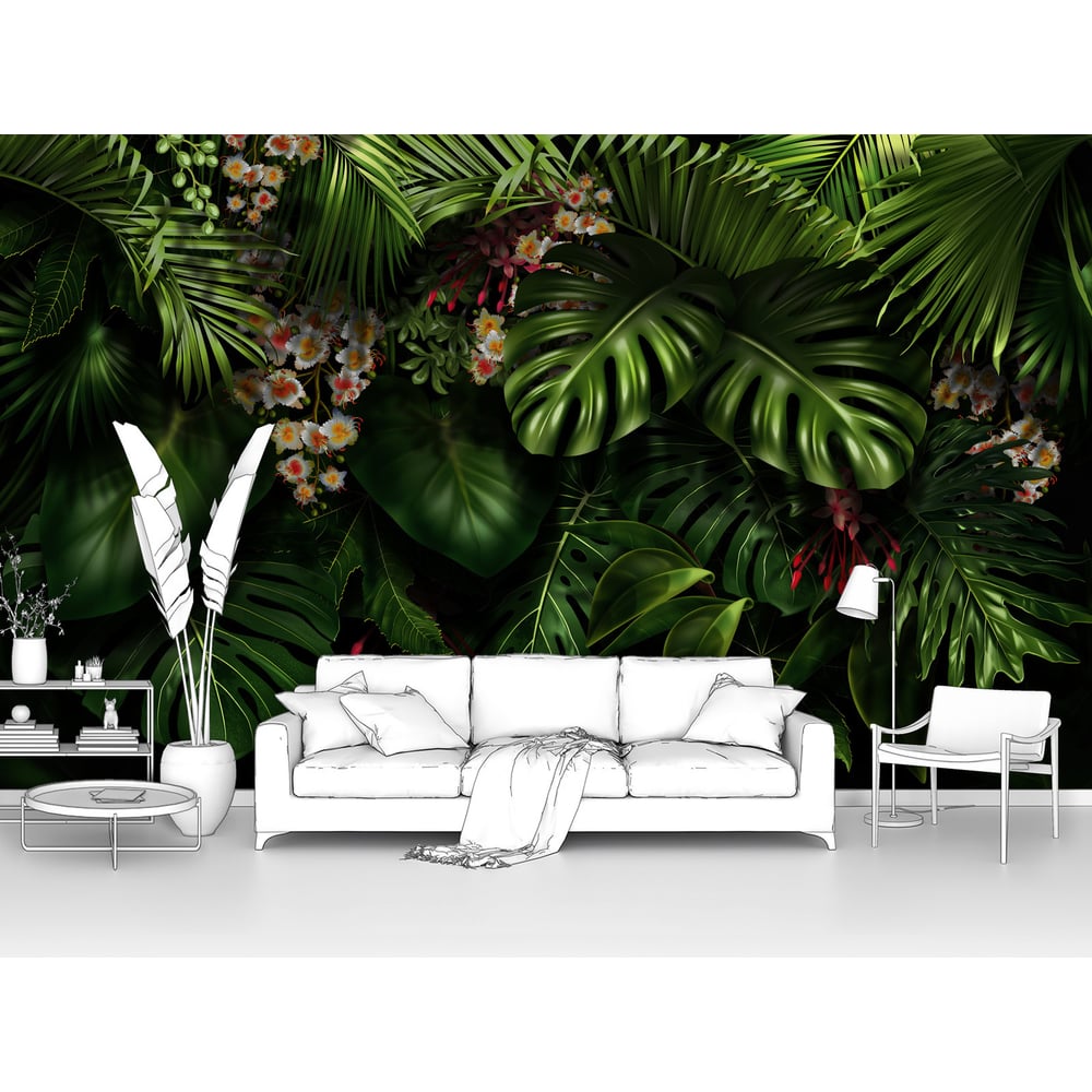 Изображение товара Фотообои листья тропической монстеры 300x180 см на флизелиновой основе