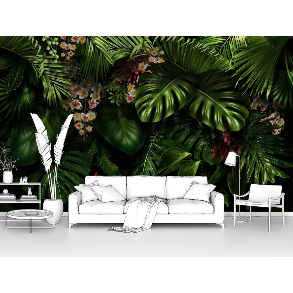 Изображение товара Фотообои листья "Заросли тропической монстеры" 200x120 ШxВ ООО Первое ателье pw141445-2