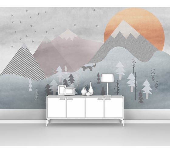 Изображение товара Фотообои "Лиса в горном аппликационном лесу" 200x120 ШxВ ООО Первое ателье pw141461-2