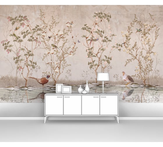 Изображение товара Фотообои "Две птицы в зарослях" 200x120 ШxВ ООО Первое ателье pw141466-2