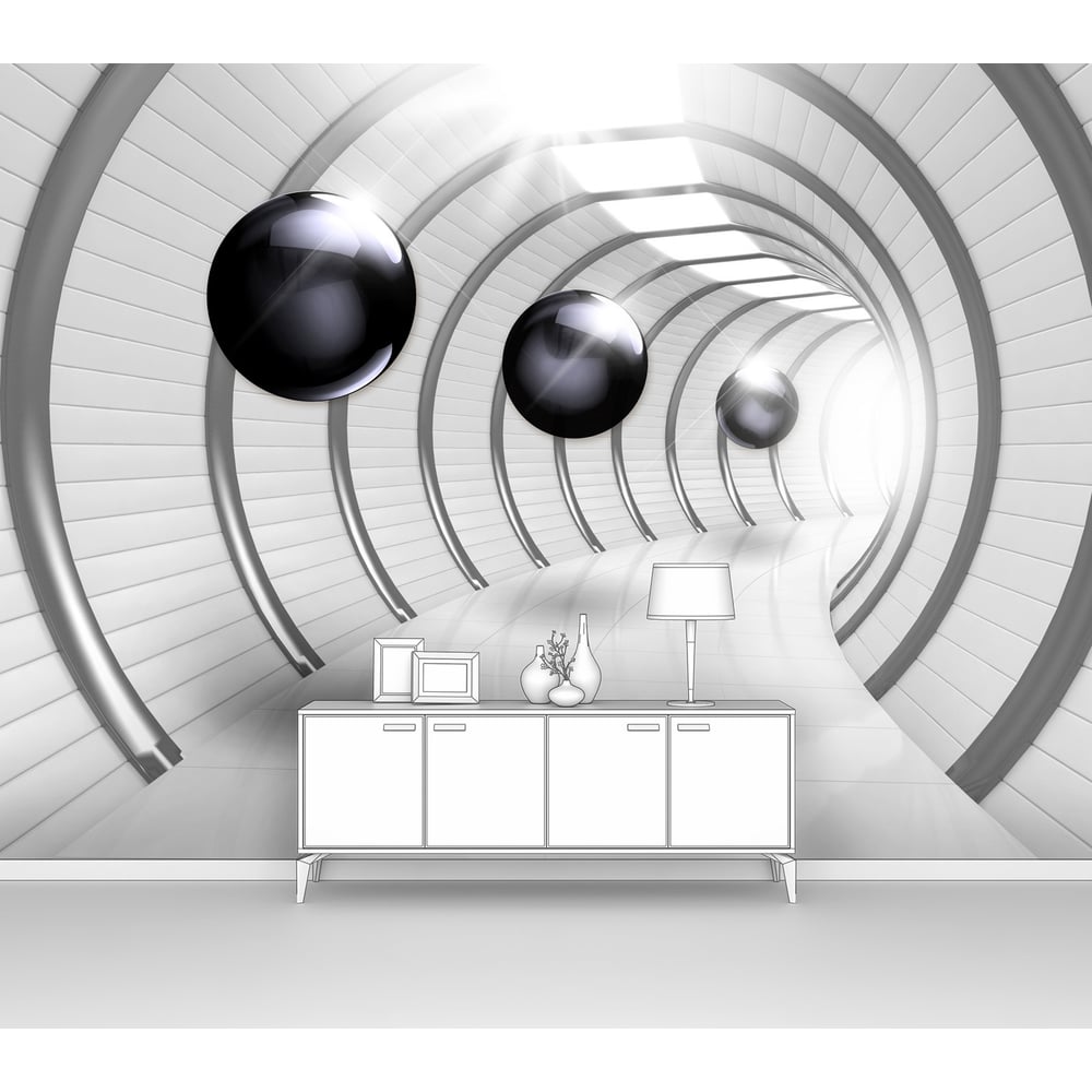 Изображение товара Фотообои 3d абстракции "Шары в круглом тоннеле" 300x220 ШxВ ООО Первое ателье pw93977-3