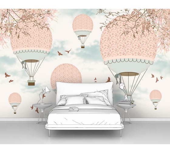 Изображение товара Фотообои "Нежные воздушные шары" 200x130 ШxВ ООО Первое ателье pw93986-2