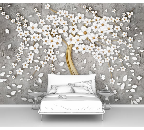 Изображение товара Фотообои дерево "Цветы образующие крону дерева" 145x100 ШxВ ООО Первое ателье pw94757-1