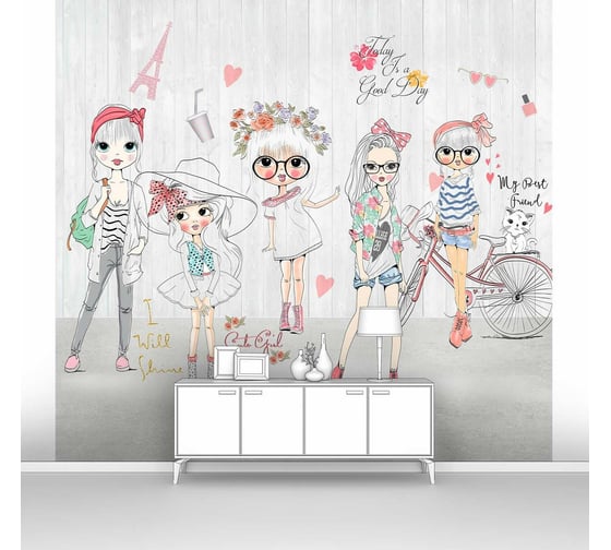 Изображение товара Фотообои "Модницы" 300x280 ШxВ ООО Первое ателье pw148147