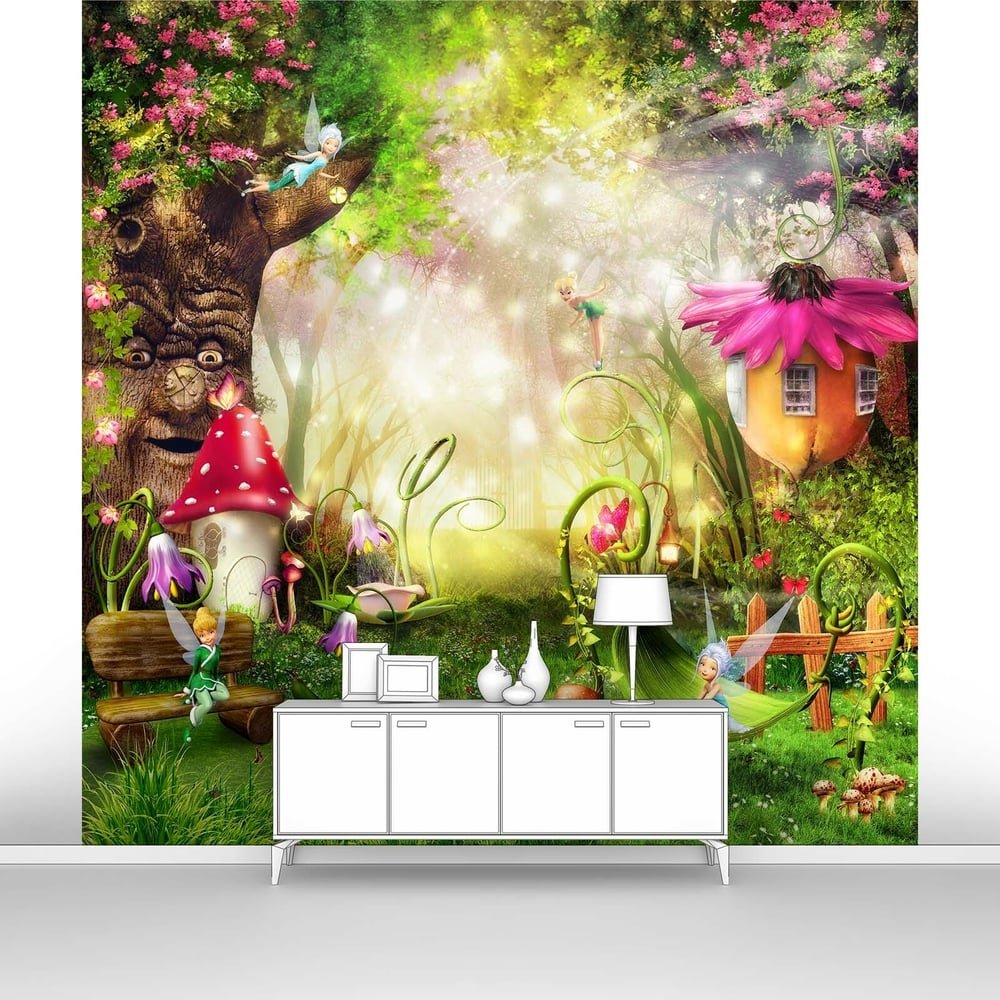 Изображение товара Фотообои Сказочные феи на сказочной полянке 100x100 см