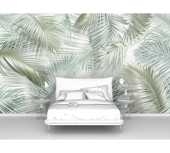 Изображение товара Фотообои листья "Фон из тропических листьев" 400x240 ШxВ ООО Первое ателье pw141448-4