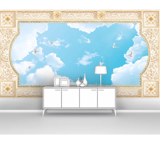 Изображение товара Фотообои на потолок "Узорная рама на потолок" 300x165 ШxВ ООО Первое ателье pw141506-3