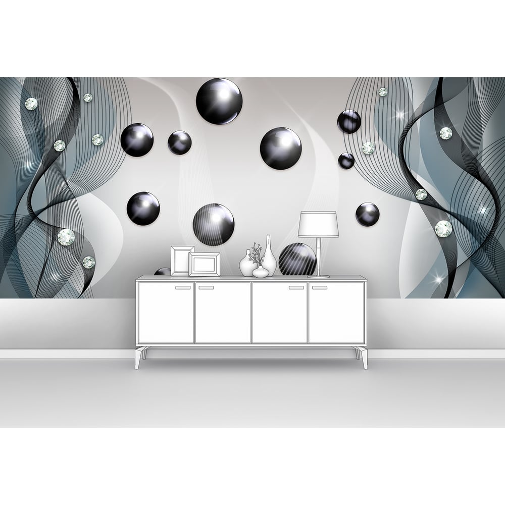 Изображение товара Фотошторы 3d абстракции Шары и ажурные ленты 300x130 см Первое ателье pw141410-3