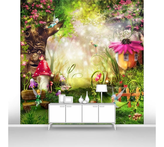 Изображение товара Фотообои "Сказочные феи на сказочной полянке" 300x300 ШxВ ООО Первое ателье pw72271-3
