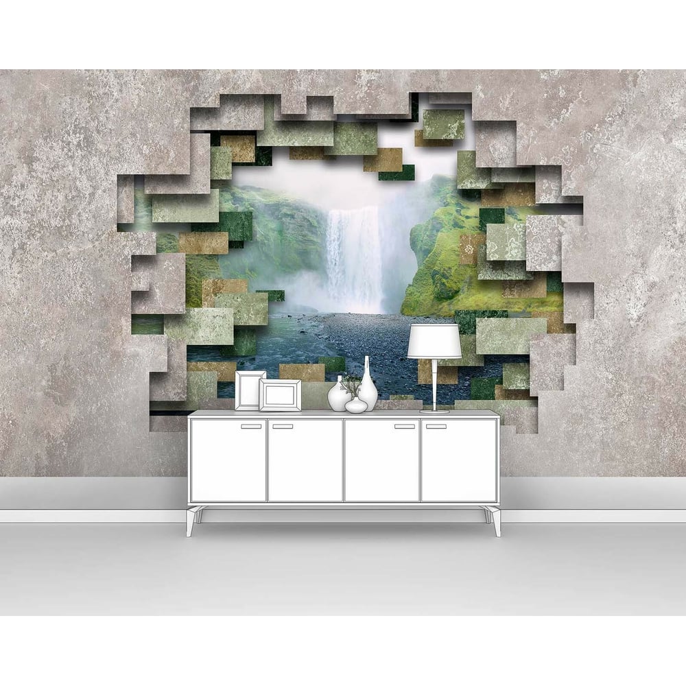 Изображение товара Фотообои природа "Водопад в фигурном проломе" 200x120 ШxВ ООО Первое ателье pw141411-2