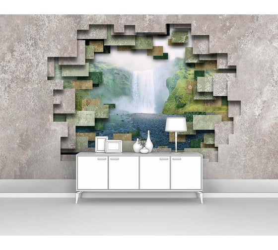 Изображение товара Фотообои природа "Водопад в фигурном проломе" 200x120 ШxВ ООО Первое ателье pw141411-2