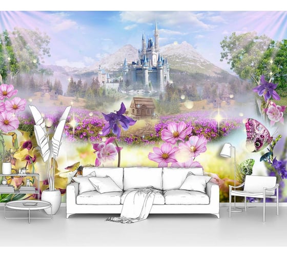 Изображение товара Фотообои "Цветочный сад перед замком" 300x205 ШxВ ООО Первое ателье pw28823-3