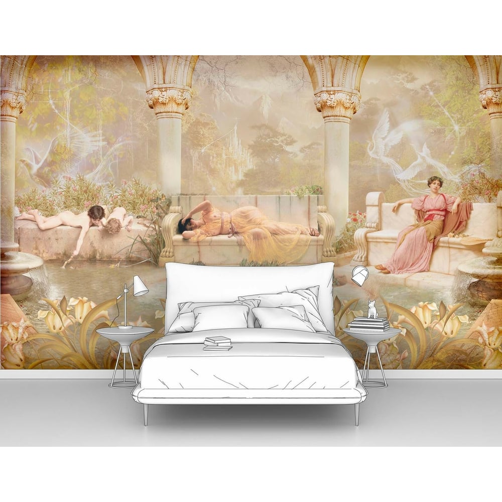 Изображение товара Фотообои Фреска с прекрасными девушками 4х2.49м винил моющиеся влагостойкие