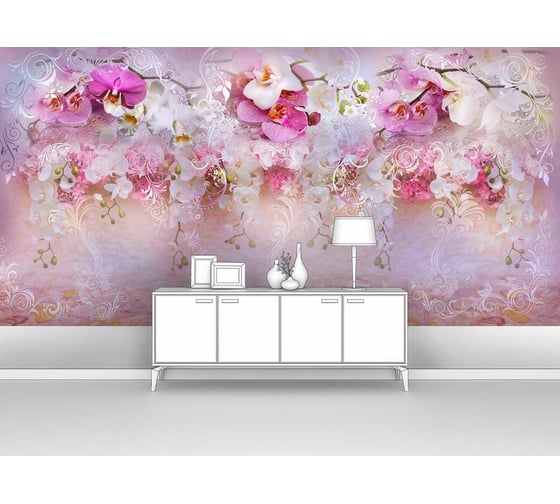 Изображение товара Фотообои абстракции цветы "Абстракция с орхидеями" 200x100 ШxВ ООО Первое ателье pw78655-2